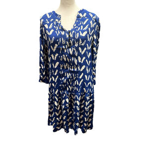 Anthropologie‎ Size XS Maeve Caravane Dress Tunic Drop Waist Blue White